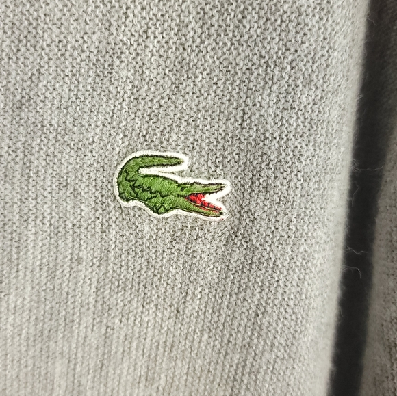 Vtg Izod Lacoste Cardigan Sweater Men's Large Gray Grandpa Grunge Geek USA - Picture 3 of 10